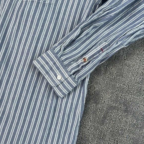 Sundance Blue White Striped Long Sleeve Shirt - Picture 3 of 5